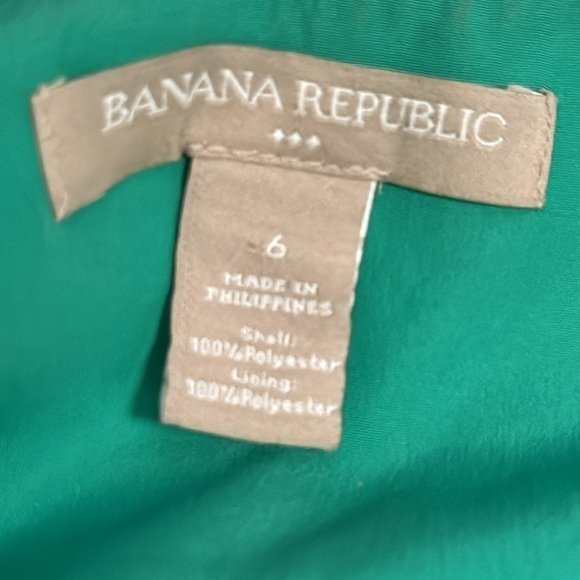 Banana Republic green white sleeveless key hole back lined shift dress Sz 6 - Picture 5 of 6